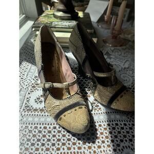 Kenzie 'Marathon' Women's Shoes Brown Patchwork Fabric Sz 7M Wedge Boho Whimsy